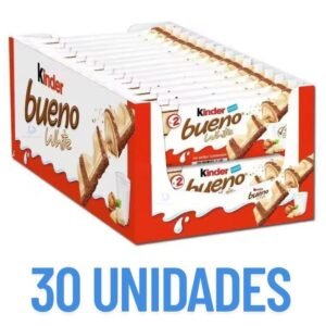 Kinder Bueno Milk Chocolate with hazelnut cream filling 30 x 43g, Kinder Bueno White, Box of 30 units, Chocolate bars